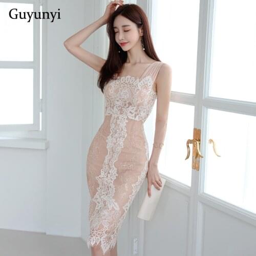 High Waist Floral Lace Dress 2021 Summer Sexy Sleeveless Square Collar High-End Event Venue Elegant Tight Party Dress Women