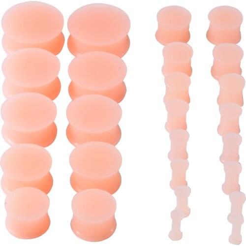 13Pairs Silicone Saddle Ear Plugs Large Gauge Ear Tunnel Flesh Ear Gauges Expander Piercings Ear Stretchers Mix Size 3mm-25mm