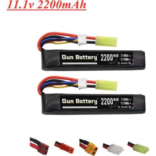 2pcs 103mm 3S Water Gun Lipo Battery 11.1V 2200mAh 40c For Mini Airsoft BB Air Pistol Electric Toys RC Parts 11.1v Rechargeable
