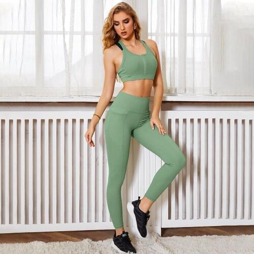 2 Pcs Seamless Yoga Clothing Suit Gym Clothing Workout Clothes for Women Tracksuit Gym Set High Waist Sport Outfit Fitness Suit