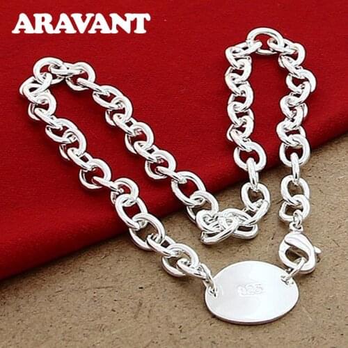 2019 Fashion Necklace 925 Jewelry Round Shape Pendant Necklace For Women Men Silver Plated Jewelry