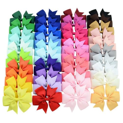 40Pcs/Lot Kids Girls Kids Girls Ribbon Bow Headwear Alligator Hairpins Hair Accessories