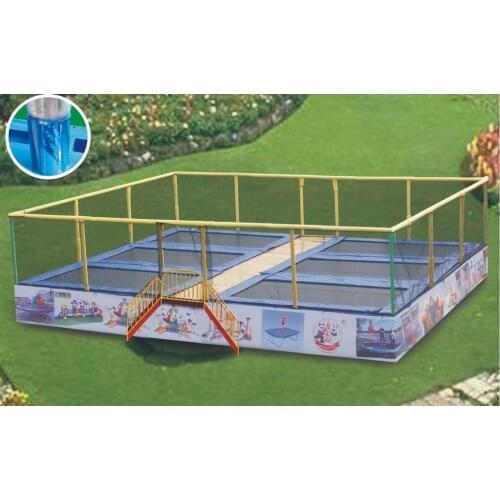6 beds big trampoline