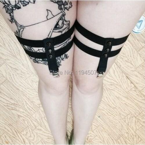 New Free Shipping Strapless Garter Harness Brace overknee Harness Bondage Fetish Rose with Heart P0014