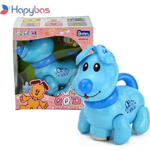 Large electric toy Lovely musical & light walking dog, cute pet qq dog toy, musical shiny walk pet dog 3 colors available