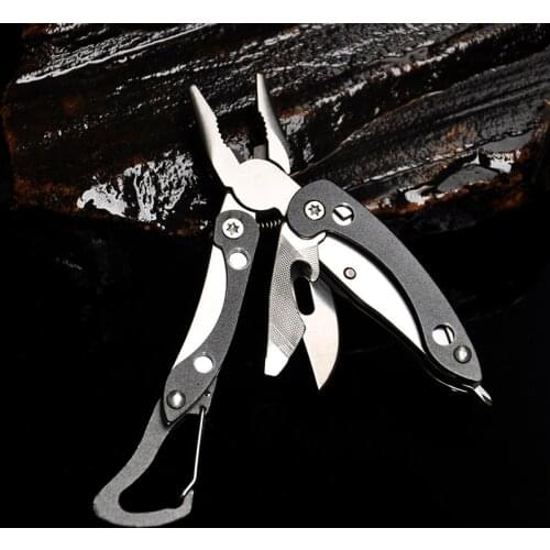 Outdoors Stainless Steel Cliptool Quick Release Multi Tool with Pliers, Knife, File, Philips Screwdriver and Bottle Opener