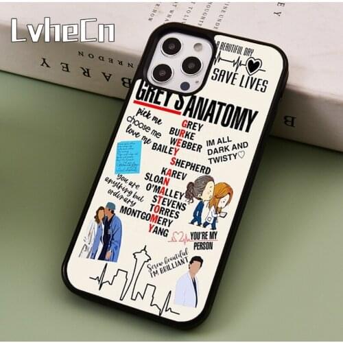 LvheCn Grays Anatomy Quote Phone Case Cover For iPhone 5 SE 2020 6s 7 8 Plus 11 12 Pro X XR XS Max Samsung S8 S9 S10 coque