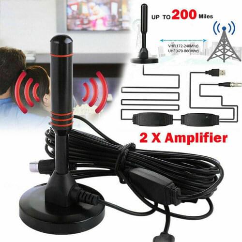 1080P HD Digital Indoor Amplified TV Antenna HDTV + Amplifier VHF/UHF 200Mile