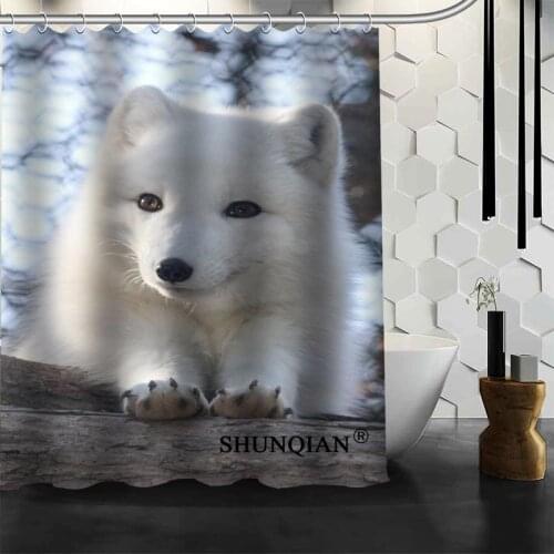 Shunqian Arctic fox Shower Curtain 3D Printing 12 Hooks For The Bathroom High Quality Polyester Fabric Bath Curtain