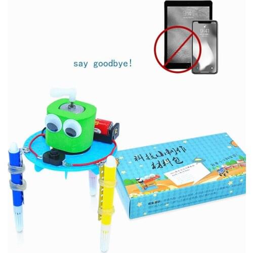 Graffiti Robot for Kids Educational Toys Learning Technology Assembling Science Experiment New Year Gift Robot Assembly Model
