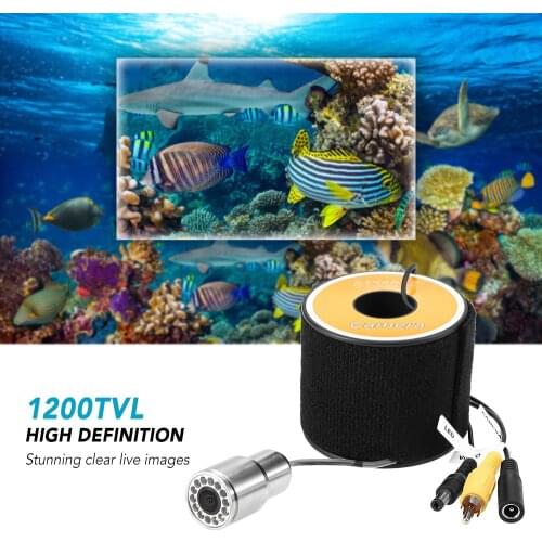 1200TVL Underwater Fishing Camera 12 LED Night Vision Waterproof Fish Shape Boat Ice Fishing Camera Accessories 15 30 50m Cable