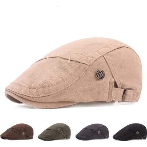 Peaky Blinders Classic Solid Summer Mans Cap Casual Berets Fashion Retro Cotton Visor Caps Spring Hat 2021 Vintage Flat Beret