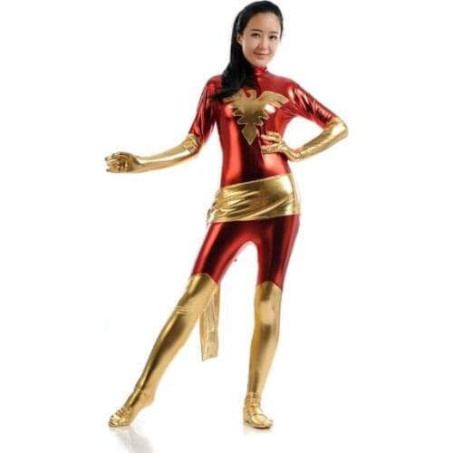 Ainclu Costume Red and Green US Cosplay XPolice Phoenix Superhero Halloween Anime Clothing Zentai Cospaly Costumes