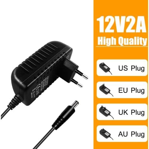 Qualified AC 110-240V To DC 12V 2A Power Supply Adapter For CCTV Camera,EU/US/UK/AU Plug