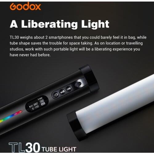 Godox TL30 Tube Light Rgb Handheld Led Video Light Remote App Led Handheld Stick Light Photography Light Rgb Ice Light
