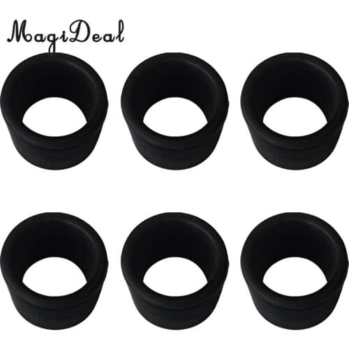 MagiDeal 6Pcs Black Rubber 2" 50.8mm Rod Holder Insert Protectors for Marine Boat Fishing Bait Board Stainless Steel Rod Holder
