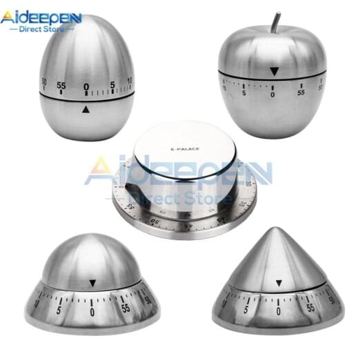 Stainless Steel Kitchen Timer Manual Mechanical Cooking Egg Alarm Clock Timer Countdown Cooking Tools Kitchen Gadgets