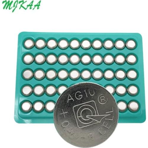 MJKAA 500PCS AG10 LR54 Cell Coin Alkaline Battery 1.55V SR54 389 189 LR1130 SR1130 Button Batteries for Watch Toys Remote