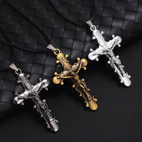 HC Fashion Trendy Men Jewelry Leaf Guitar Cross Pendant Men Necklace Metal Anchor Tree Scooter Statement Necklace Dropshipping F