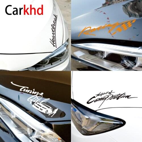 2PCS Waterproof Car Stickers Reflective 18 Styles Cool Design Emblem Badge Decal Popular Letter Auto Bonnet Sticker Car-Styling