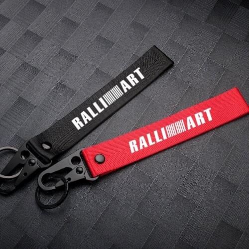 New Car Key Chain Keyrings Key Fob Decoration for Mitsubishi Ralliart Emblem Lancer EX Competition Outlander ASX Lancer Hyundai