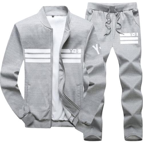 New Men Sport Sets Fashion Spring Running Suit Sweatshirt +Sweatpants Mens Clothing 2 Pieces Sets Slim Tracksuit Survetement