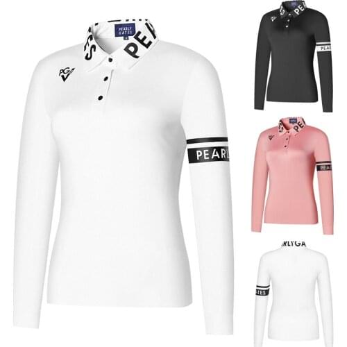 Golf Clothing Womens Breathable and Quick-Drying Autumn Long-Sleeved Casual Outdoor Fashion PoloT-Shirt Sweat-Absorbent Top