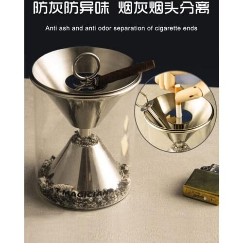 Ashtray creative personality trend luxury high-end living room with cover household office building wind anti fly ash