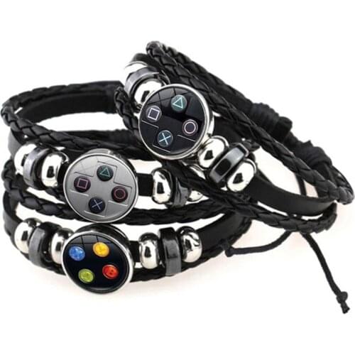 Video Game Controller Braided Bracelet Men Gaming Gamer Vintage Controller Gamepad Vintage Punk Leather Bracelet Boyfriend Gift
