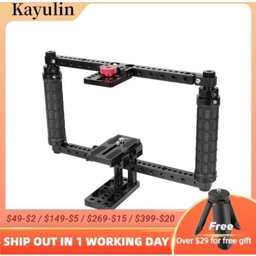 Kayulin C70 Camera Cage Adjustable Hand-Held Full Frame Cage For Canon C70 With Manfrotto Quick Release Baseplate