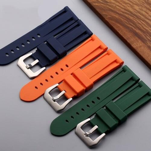 Watch Band For Panerai PAM 441 359 111 312 Natural Silicone Rubber Watch Bracelet Watch Accessories Man 22 24mm Pin Buckle Strap