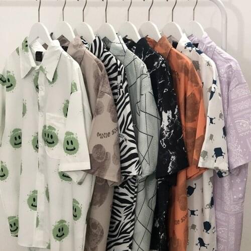 Beach Style Classic Shirt Women Men Fashion Art Print Hawaiian Style Loose Casual Short Sleeve Shirt Blouse Tops