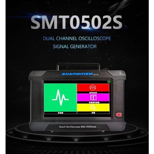 Touch Screen Oscilloscope JINHAN SMTO502S 60M/250MSa/s Sampling Rate Usb Oscilloscopes 2Channel + Signal Generator