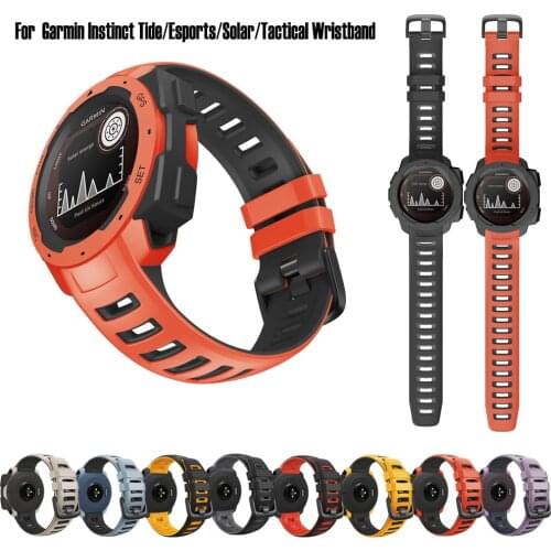 Silicone Watch Band Wrist Strap for Garmin Instinct Instinct Tide/Esports/Solar/Tactical Smart Watch Replacement Band Wristband