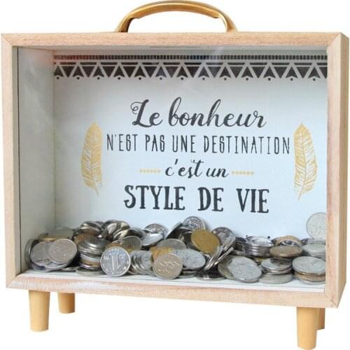 Nordic Creative Wooden Art Fresh Piggy Bank Bedroom Top Decoration Stationery Accessories Box Props Home Decoration Accessories