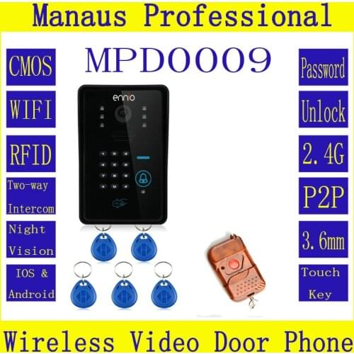 High Quality WIFI Wireless Video Door Phone System with home alarm system Card Unlock Function & Remote Wireless Control D9C