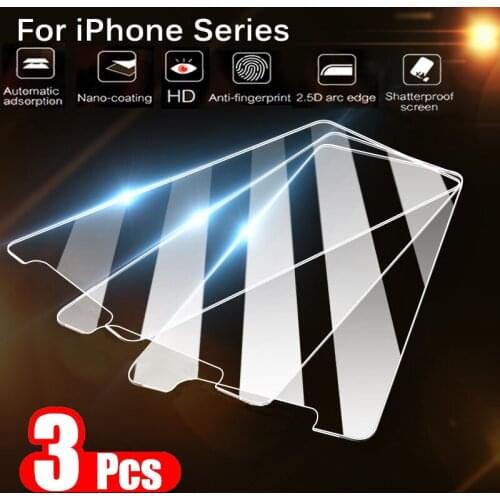 3PCS Protective Glass For iPhone 11 Pro Max X Xs Screen Tempered Glass Protector For iPhone XR 8 7 Plus 6 6s XR