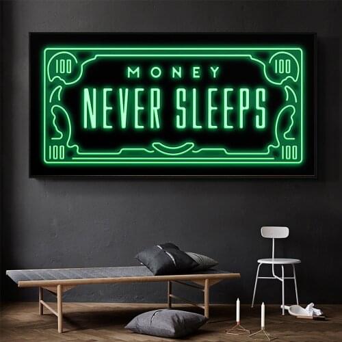 Green Flash Money Modern Pop Culture Money Style Street Art Inspirational Wall Art Canvas Wall Picture for Home Decor