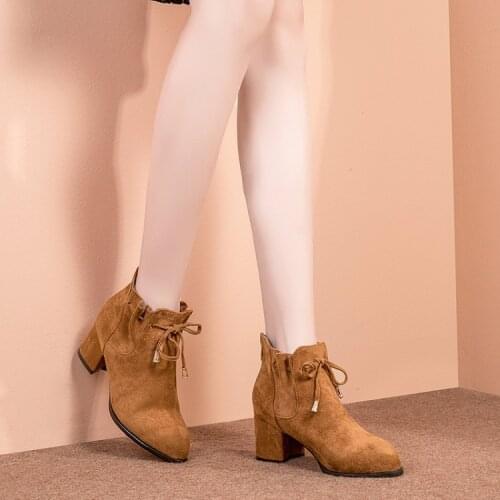 Big Size 9 10 11 12 boots women shoes ankle boots for women ladies boots shoes woman winter Ankle strap back zipper