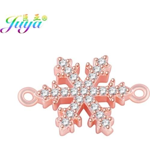 Gold/Rose Gold DIY Jewelry Accessories Snowflake Charm Connectors For Women Hand made Bracelets Earrings Jewelry Making