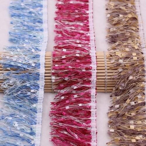 1Yards Lace Ribbon Sewing Tassel Trim 4.5cm/Wide Silk Tassel Fringe Trim Tassels for Jewelry Diy Garment Fabric Accessory tassle