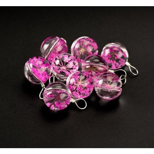 12# Iron Wire Dried Flower In Glass Bead Promotion jewelry beads set Bracelet Choker Necklace Jewelry Making Beads #IZ201