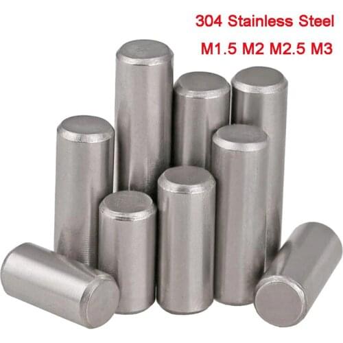 20Pcs GB119 Standard 304 Stainless Steel Dowel Cylinder Pins Locating Retaining Pins Solid Pins M1.5 M2 M2.5 M3