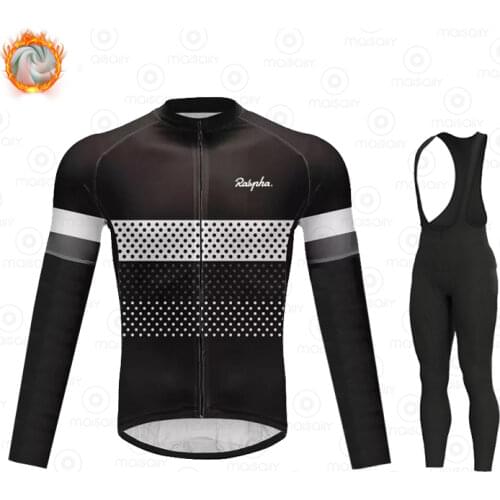 2021 Ralvpha Winter Fleece Men Cycling Jersey Sets Mountian Bicycle Clothes Wear Ropa Ciclismo Racing Bike Clothing Cycling Set