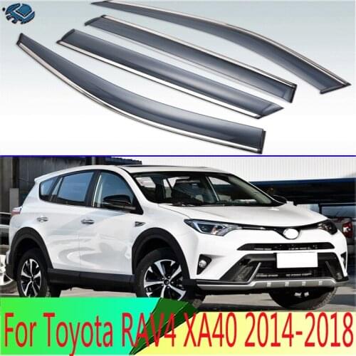 For Toyota RAV4 XA40 2014 2015 2016 2017 2018 Plastic Exterior Visor Vent Shades Window Sun Rain Guard Deflector 4pcs