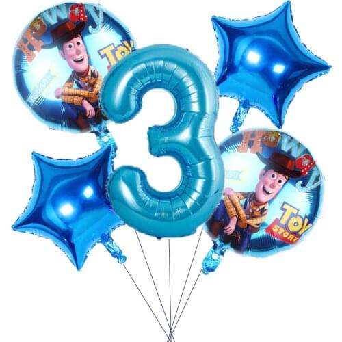 5pcs/set Disney Toy Story 4 Foil Balloons Birthday Party Decorations Supplies Aluminum Foil Balloons Kid Favor Gifts Baby Shower