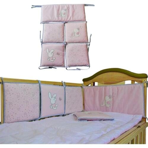 5PCS Cartoon Crib Fence Cute Cotton Baby Crib Bumper Bed Accessories Baby Crib Fence Anticollision And Anti-drop Bumper