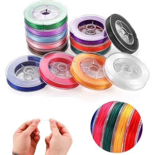50M/roll Flexible Beaded Cord Elastic Cord Colorful Thread For Bracelet DIY Handmade Jewelry Making Findings Needlework Supplies
