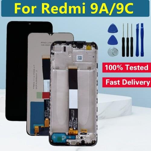 6.53" Original For Xiaomi Redmi 9A LCD Display Touch Screen Digitizer Assembly For Xiaomi Redmi 9C LCD Screen Frame Replacement