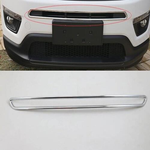 Car Styling ABS Chrome Front Bumper Trim Cover For Jeep Compass 2017+ Front Lower Mesh Grill GRILLE Cover Trim Molding